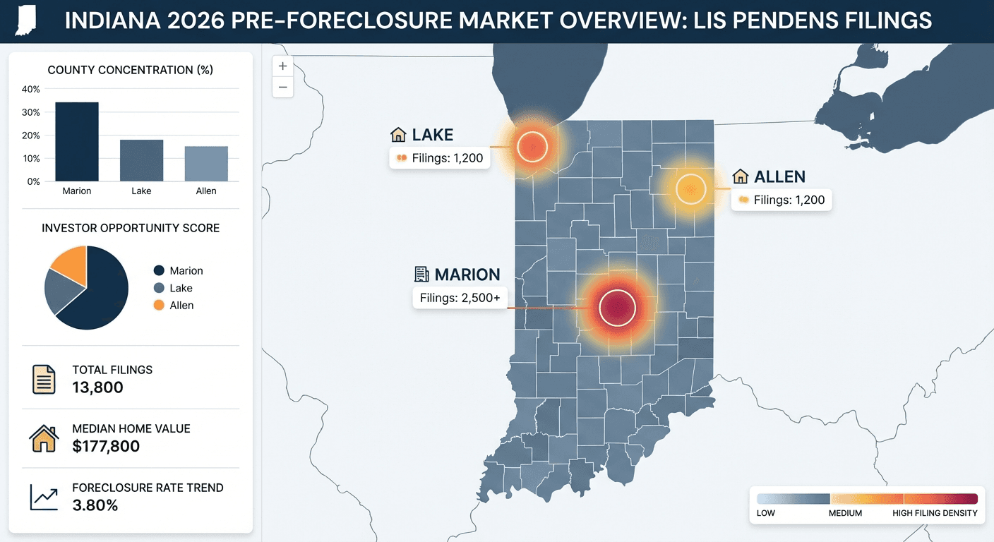How to Find Pre-Foreclosure Leads in Indiana (2026 Investor Guide)